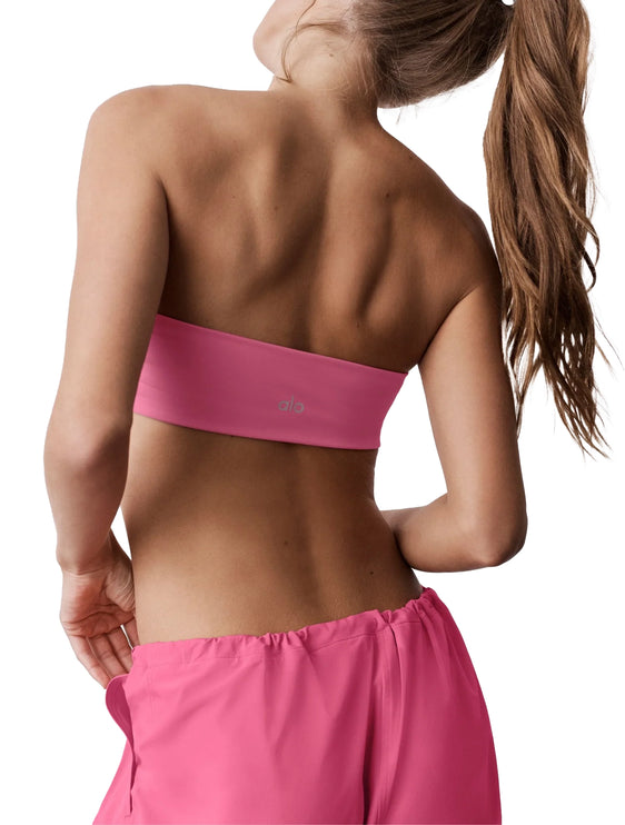 alo Women's Airbrush Bandeau Bra Paradise Pink