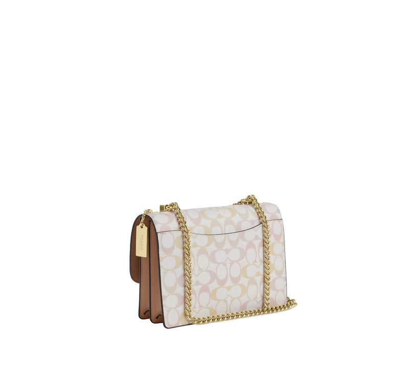 Coach Women's Klare Crossbody Bag In Pretty Signature Canvas Gold/Chalk/Pink