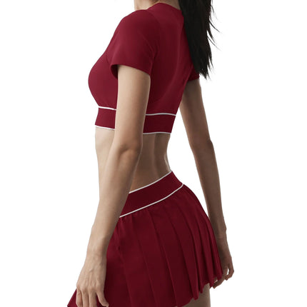 alo Women's ALO Softsculpt Amp It Up Short Sleeve Bra Summer Romance Red