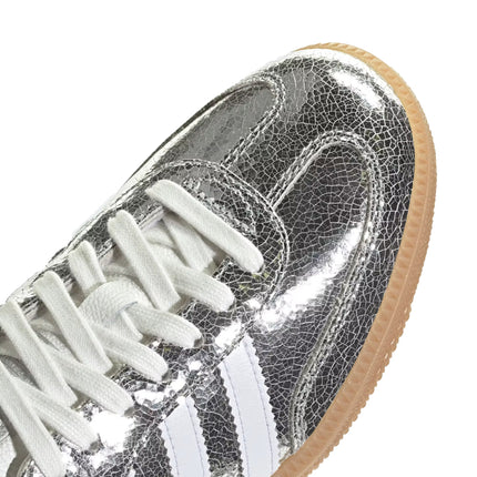 Adidas Women's Samba OG Shoes Silver Metallic/Cloud White/Core White JR0035