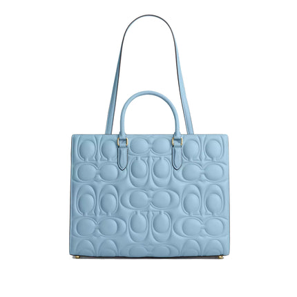 Coach Women's Maggie Tote Bag In Signature Leather Gold/Azure