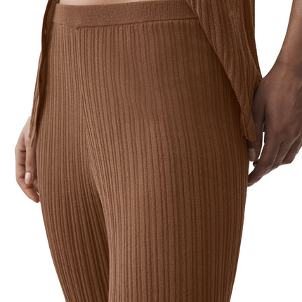 alo Women's Sweater High-Waist Sunlit Straight Leg Pant Sun Kissed Brown