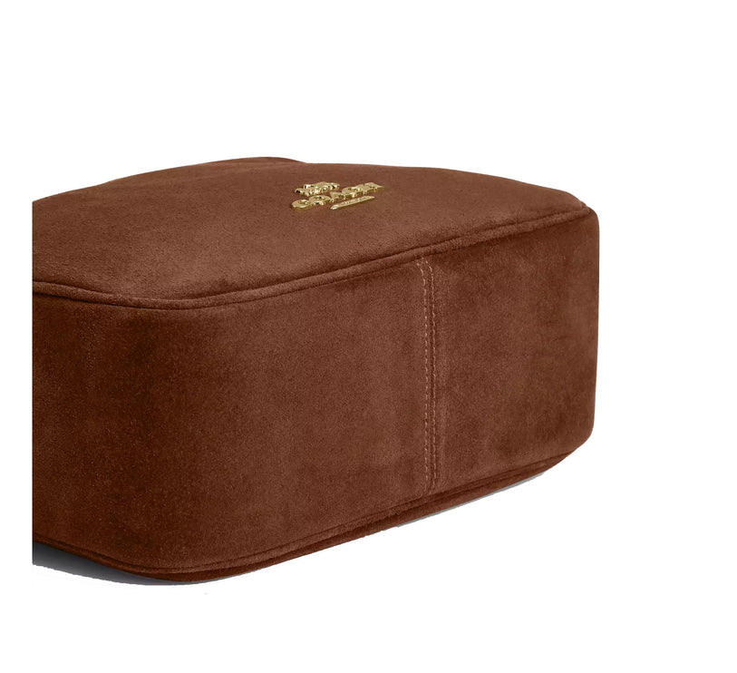 Coach Women's Carey Crossbody Bag Suede/Gold/Warm Brown