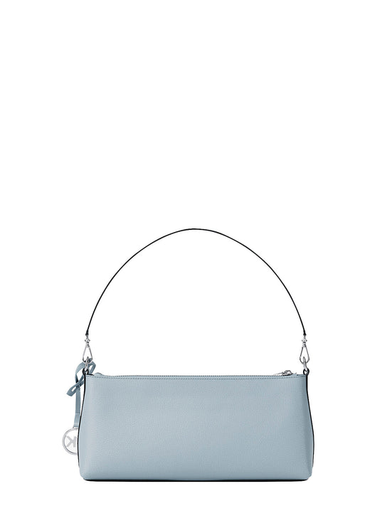 Michael Kors Women's Carson Small Pebbled Leather Convertible Crossbody Bag Pale Ocean/Silver