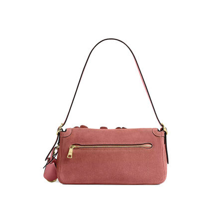 Coach Women's Etta Small Flap Shoulder Bag With Floral Applique Gold/Blush Pink