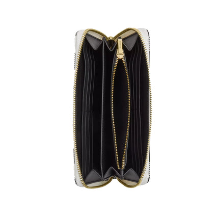 Coach Women's Long Zip Around Wallet With Gingham Print Gold/Black Multi