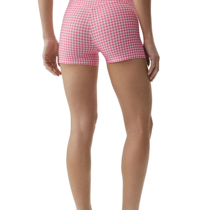 alo Women's 3" Airlift Gingham High-Waist Sleek Short Paradise Pink Gingham