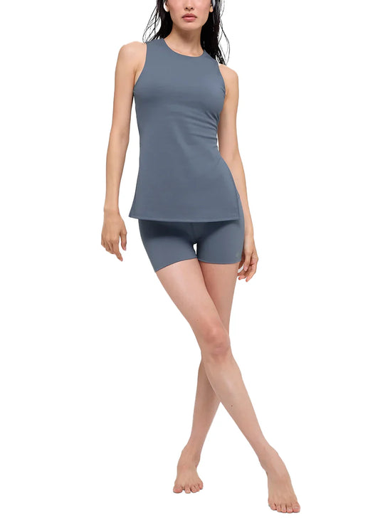 alo Women's Softsculpt Precision Full Length Bra Tank Bluestone