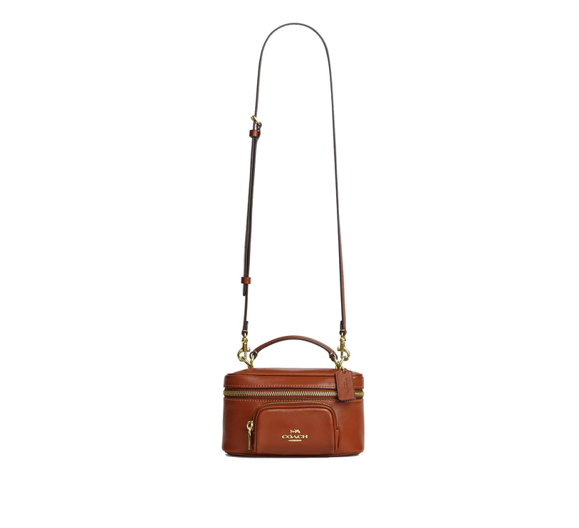 Coach Women's Rainer Crossbody Bag 18 With Pocket Gold/Cinnamon