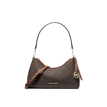 Michael Kors Women's Sammy Small Signature Logo Convertible Crossbody Bag Brown/Gold