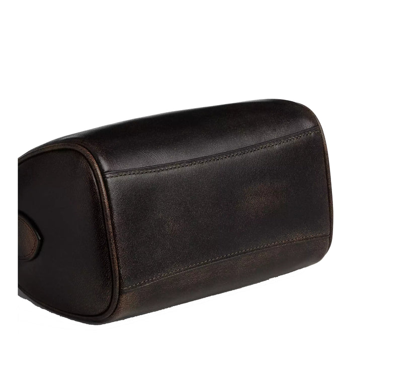 Coach Women's Mini Rowan Crossbody Bag In Loved Leather Silver/Black Brown
