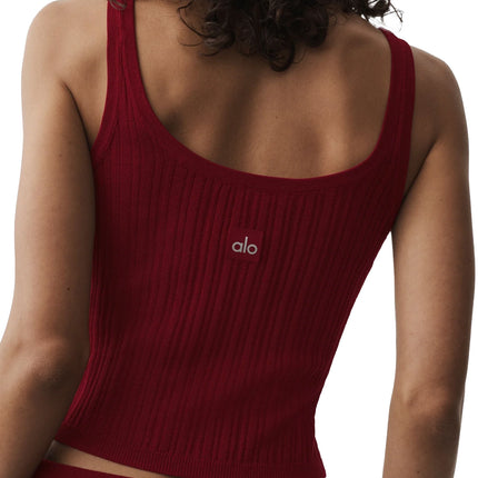 alo Women's Sweater Sunlit Tank Summer Romance Red
