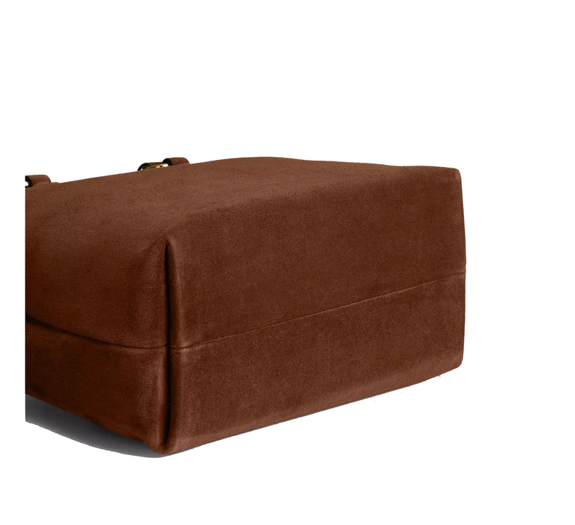 Coach Women's Station Carryall Bag Suede/Gold/Warm Brown