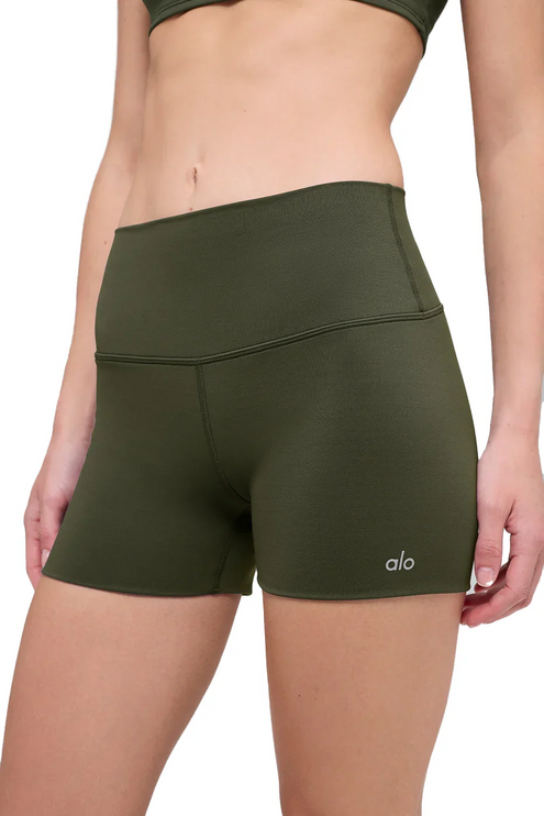 alo Women's 3" Softsculpt High-Waist Precision Short Green Olive