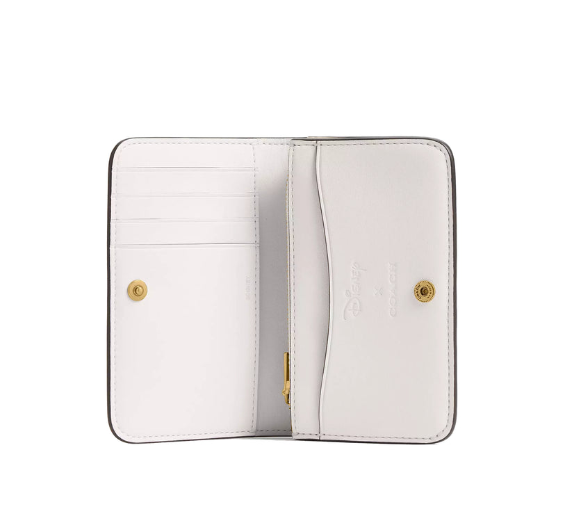 Coach Women's Disney X Coach Essential Slim Card Case With Sticker Print Brass/Chalk Multi