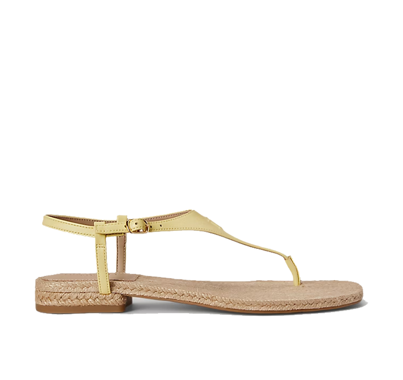 Polo Ralph Lauren Women's Everley III Nappa Leather Sandal Lemon Sorbet