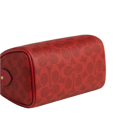 Coach Women's Mini Rowan Crossbody Bag In Signature Canvas Gold/Crimson