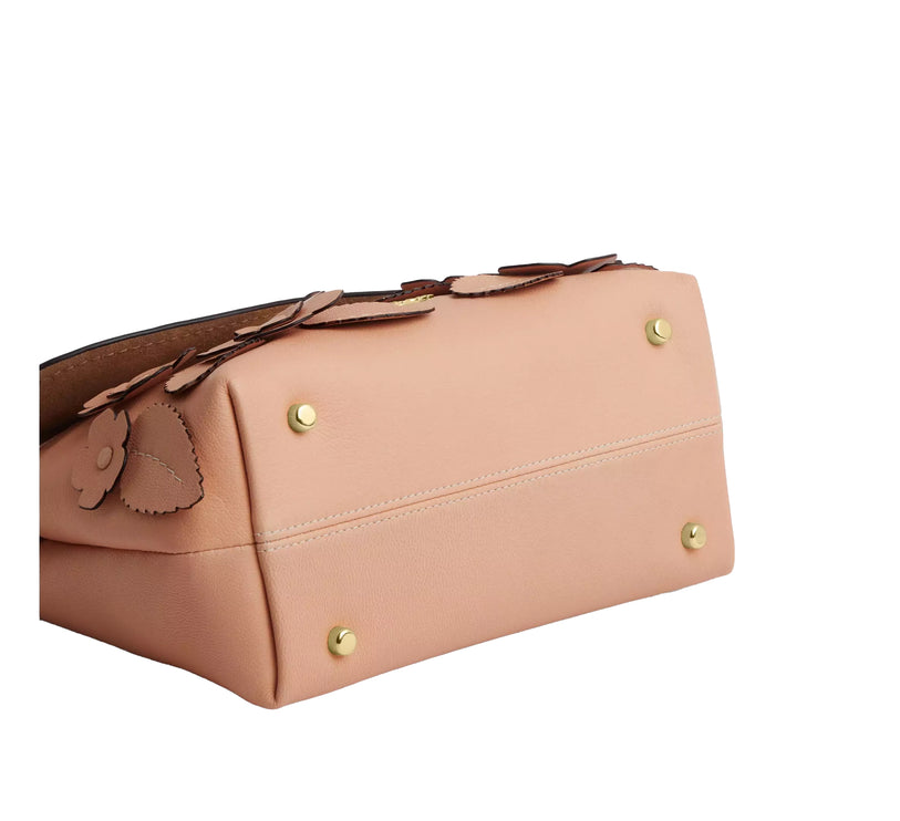 Coach Women's Emory Top Handle Bag With Floral Applique Gold/Light Pink