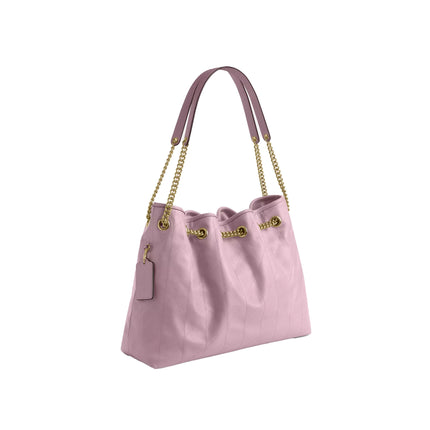 Coach Women's Evelyn Shoulder Bag With Quilting Gold/Carnation