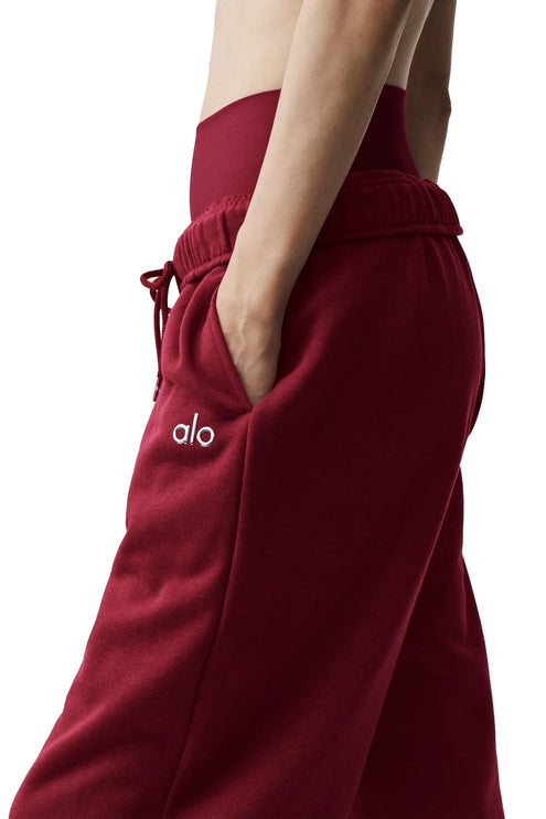 alo Women's Accolade Straight Leg Sweatpant Summer Romance Red