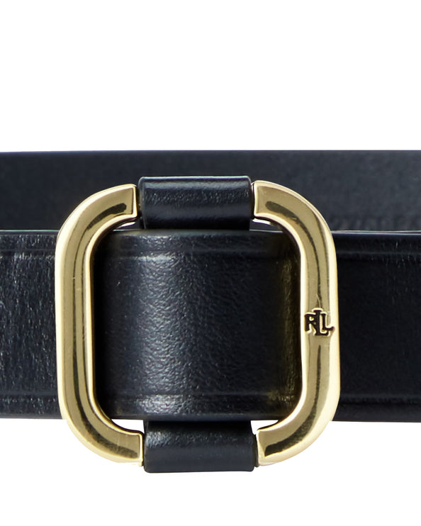 Polo Ralph Lauren Women's Leather Slide Buckle Belt Black