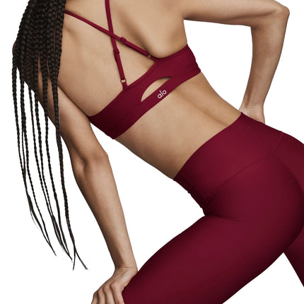 alo Women's Airlift Intrigue Bra Summer Romance Red