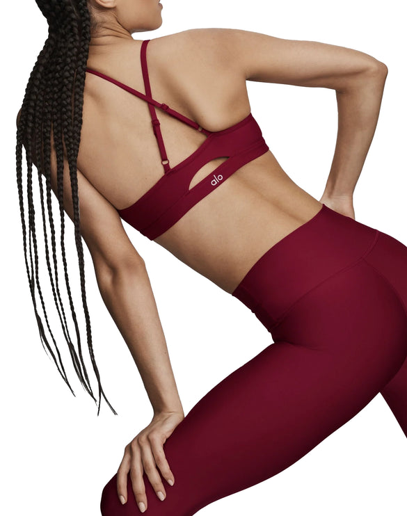 alo Women's Airlift Intrigue Bra Summer Romance Red
