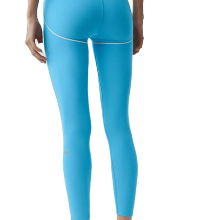 alo Women's Airbrush High-Waist 7/8 Heart Throb Legging Azure Blue/White