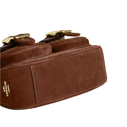 Coach Women's Ashton Shoulder Bag Suede/Gold/Warm Brown