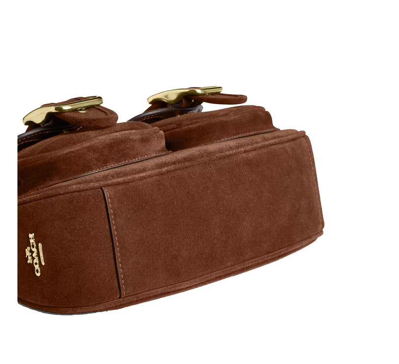 Coach Women's Ashton Shoulder Bag Suede/Gold/Warm Brown