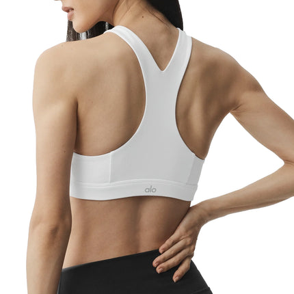 alo Women's Airbrush Lock In Bra White
