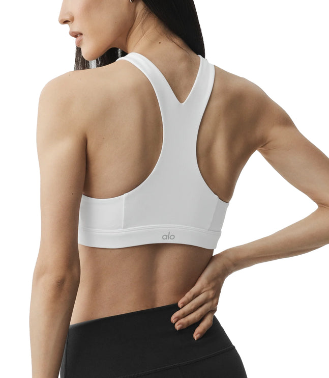 alo Women's Airbrush Lock In Bra White