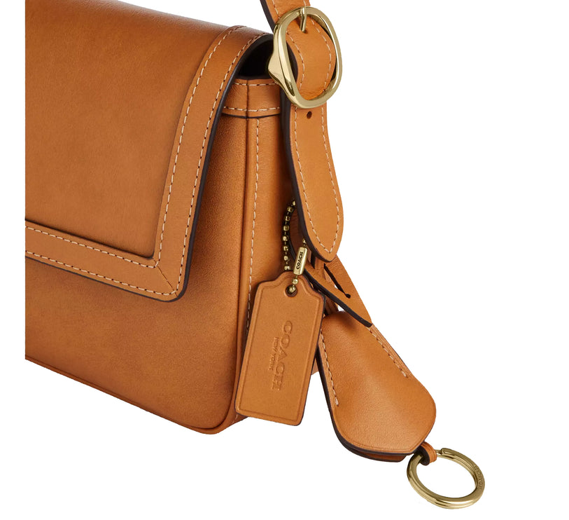Coach Women's Etta Small Flap Shoulder Bag Gold/Brown