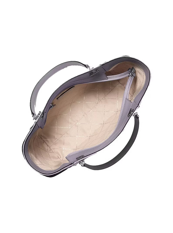Michael Kors Women's Jet Set Large Signature Logo Shoulder Bag Lilac/Silver