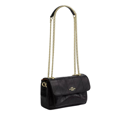 Coach Women's Elodie Crossbody Bag 18 With Quilting Gold/Black