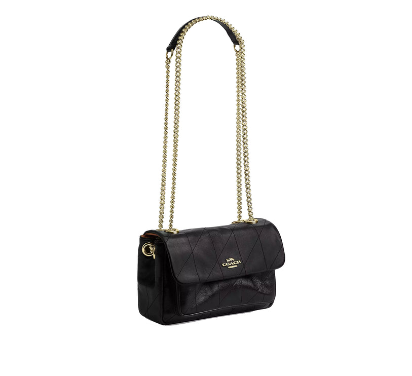 Coach Women's Elodie Crossbody Bag 18 With Quilting Gold/Black