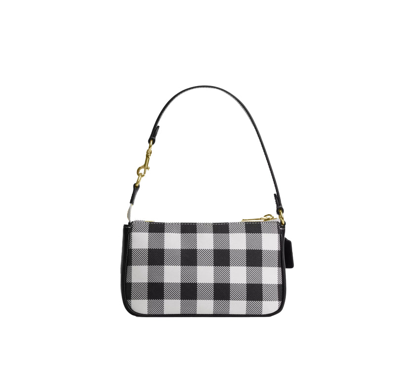 Coach Women's Nolita 19 With Gingham Print And Charm Gold/Black Multi