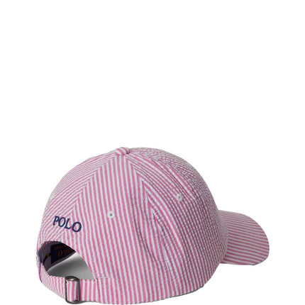Polo Ralph Lauren Unisex Seersucker Ball Cap Resort Rose Seersucker