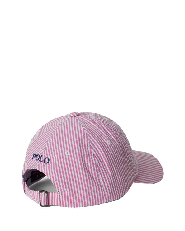 Polo Ralph Lauren Unisex Seersucker Ball Cap Resort Rose Seersucker