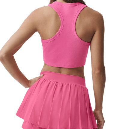 alo Women's Aspire Tank Paradise Pink/White