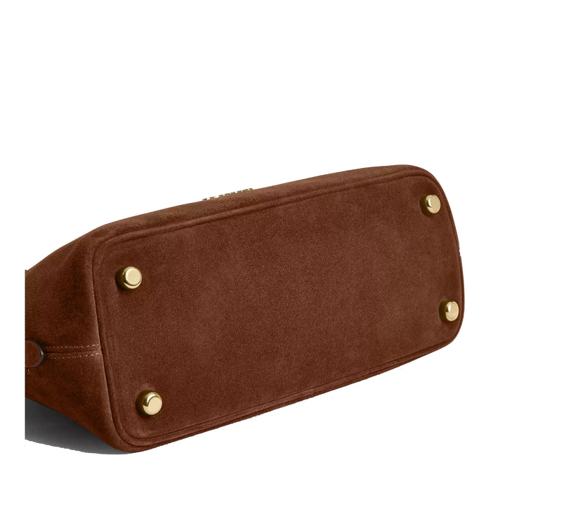 Coach Women's Lara Satchel Bag Suede/Gold/Warm Brown