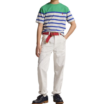 Polo Ralph Lauren Boy's Striped Cotton Jersey Tee Plato Green Multi
