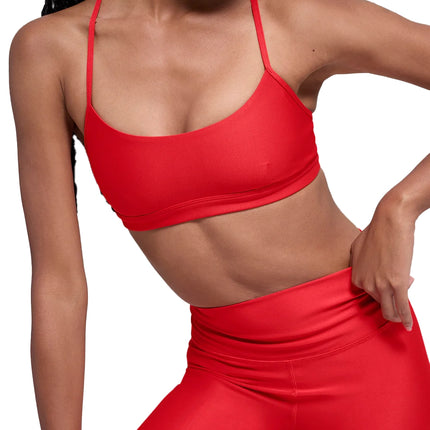 alo Women's Airlift Intrigue Bra Bright Red