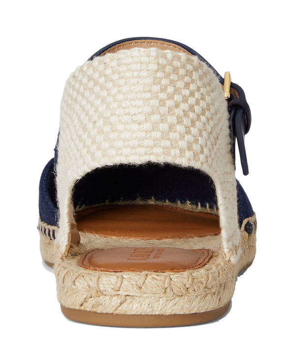 Polo Ralph Lauren Women's Robby Canvas Espadrille Flat Refined Navy/Natural