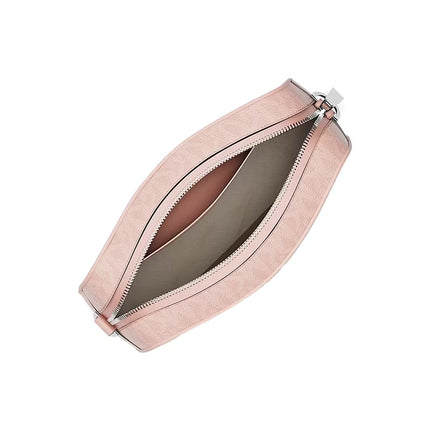 Michael Kors Women's Jet Set Small Signature Logo Camera Crossbody Bag Smokey Rose/Silver