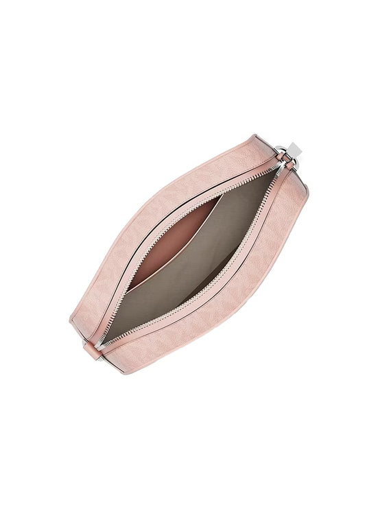 Michael Kors Women's Jet Set Small Signature Logo Camera Crossbody Bag Smokey Rose/Silver