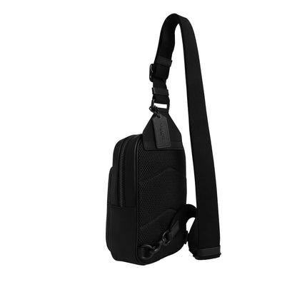 Coach Unisex Racer Sling Pack In Signature Canvas Matte Black/Black Signature