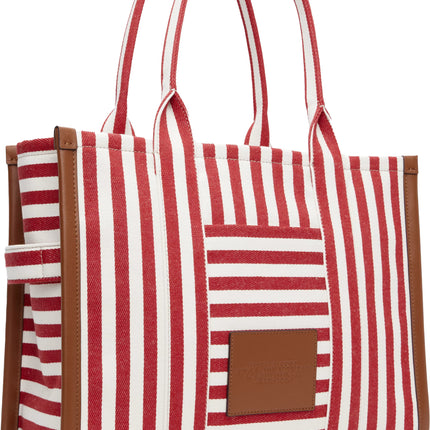 Marc Jacobs Women's The Stripe Canvas Large Tote Bag True Red Multi