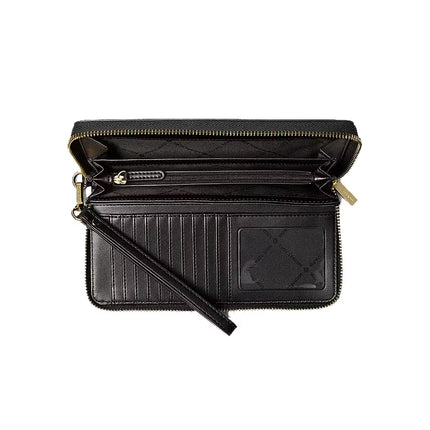 Michael Kors Women's Jet Set Travel Houndstooth Print Continental Wristlet Black/Camel