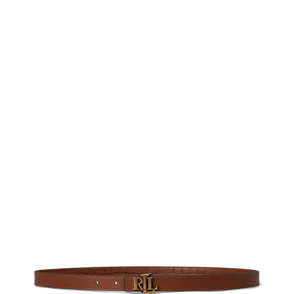 Polo Ralph Lauren Women's Logo Reversible Embossed Skinny Belt Lauren Tan